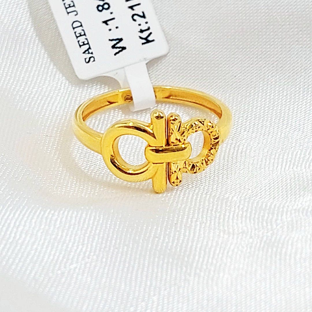 21K خاتم نقش-مجوهرات الشيخ سعيد-Saeed Jewelry 