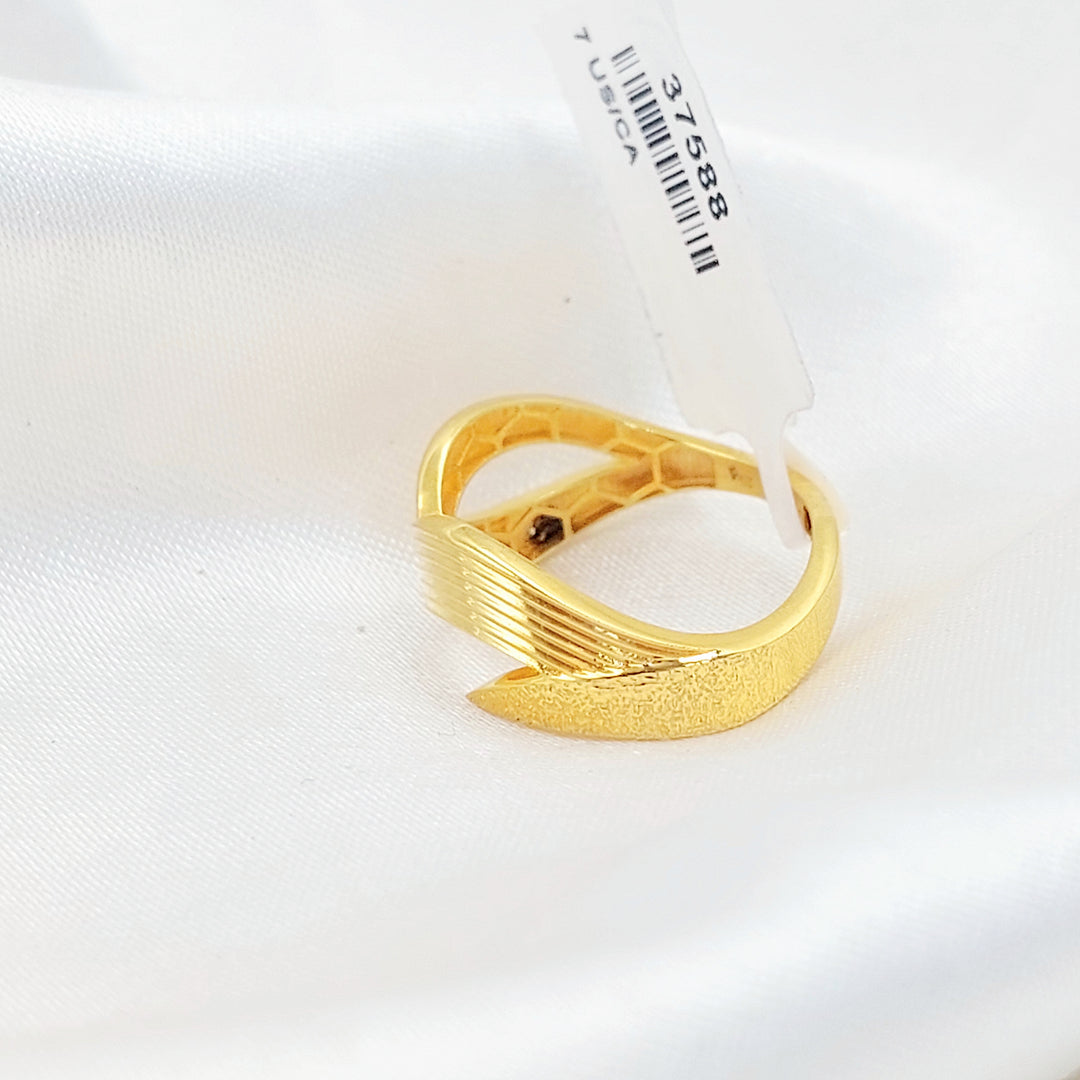 21K خاتم نقش-مجوهرات الشيخ سعيد-Saeed Jewelry 