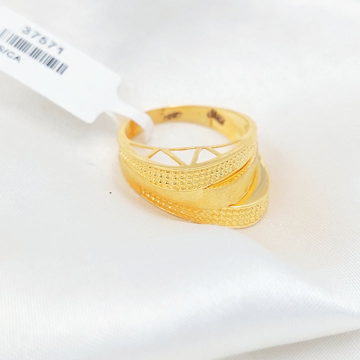 21K خاتم هرم نقش-مجوهرات الشيخ سعيد-Saeed Jewelry 