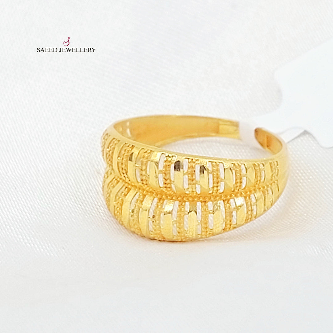 21K خاتم نقش-مجوهرات الشيخ سعيد-Saeed Jewelry 