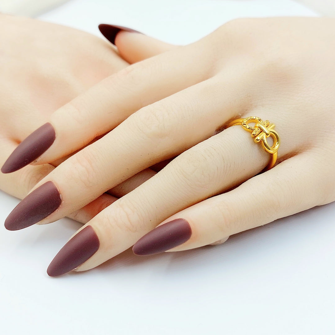 21K خاتم نقش-مجوهرات الشيخ سعيد-Saeed Jewelry 
