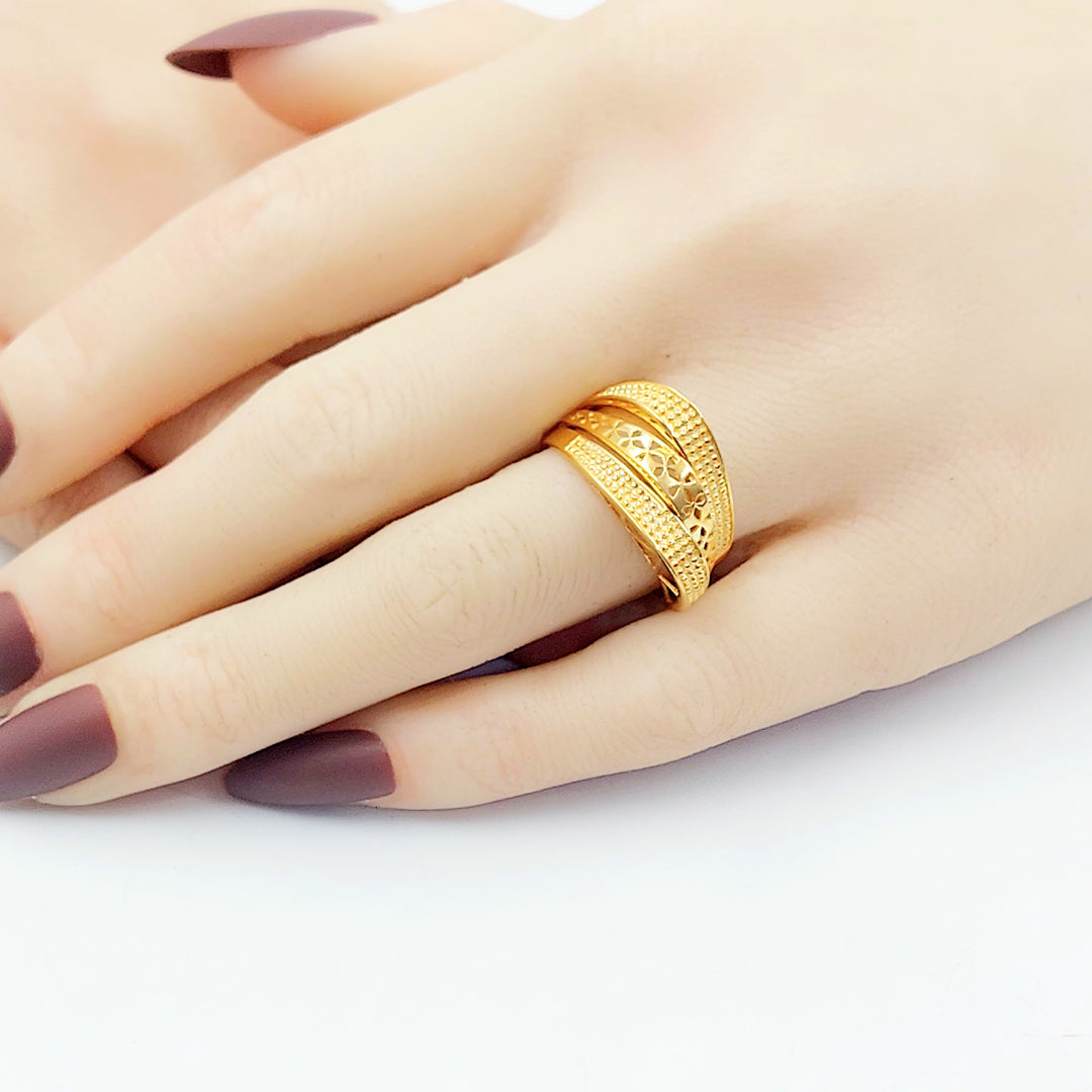 21K خاتم هرم نقش-مجوهرات الشيخ سعيد-Saeed Jewelry 
