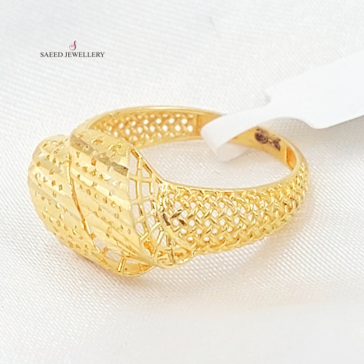21K خاتم اكسترا نقش-مجوهرات الشيخ سعيد-Saeed Jewelry 