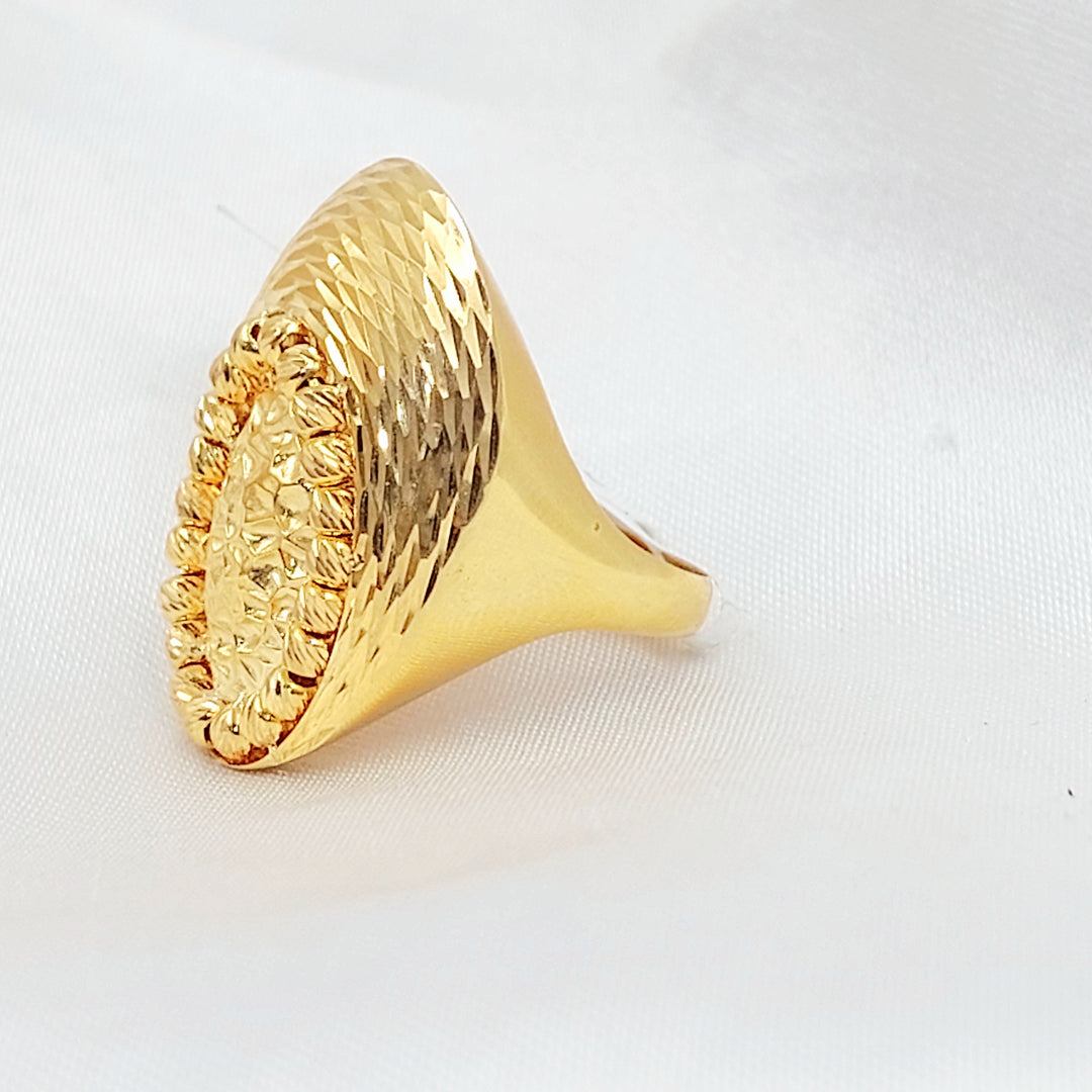 21K خاتم طابات نقش-مجوهرات الشيخ سعيد-Saeed Jewelry 