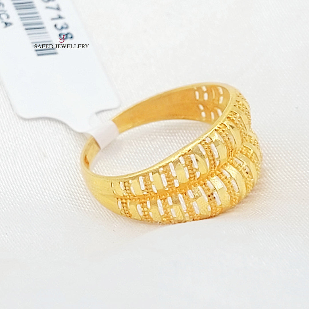 21K خاتم نقش-مجوهرات الشيخ سعيد-Saeed Jewelry 