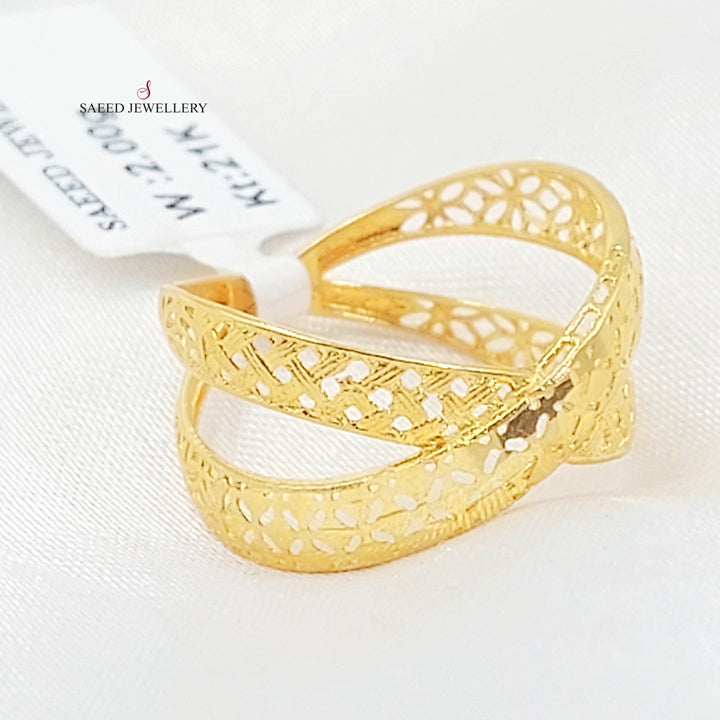 21K خاتم اكس نقش-مجوهرات الشيخ سعيد-Saeed Jewelry 