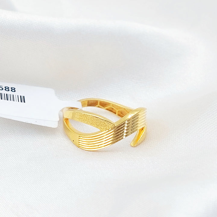21K خاتم نقش-مجوهرات الشيخ سعيد-Saeed Jewelry 