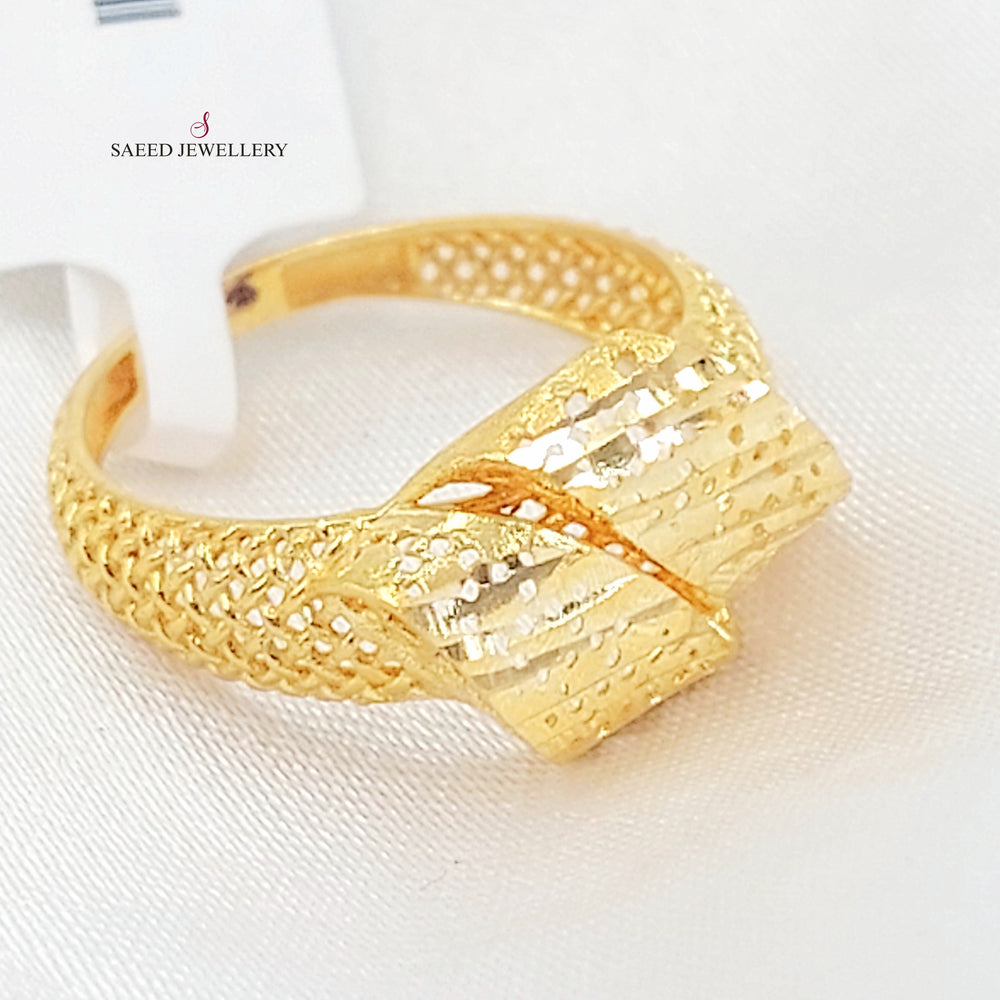 21K خاتم اكسترا نقش-مجوهرات الشيخ سعيد-Saeed Jewelry 