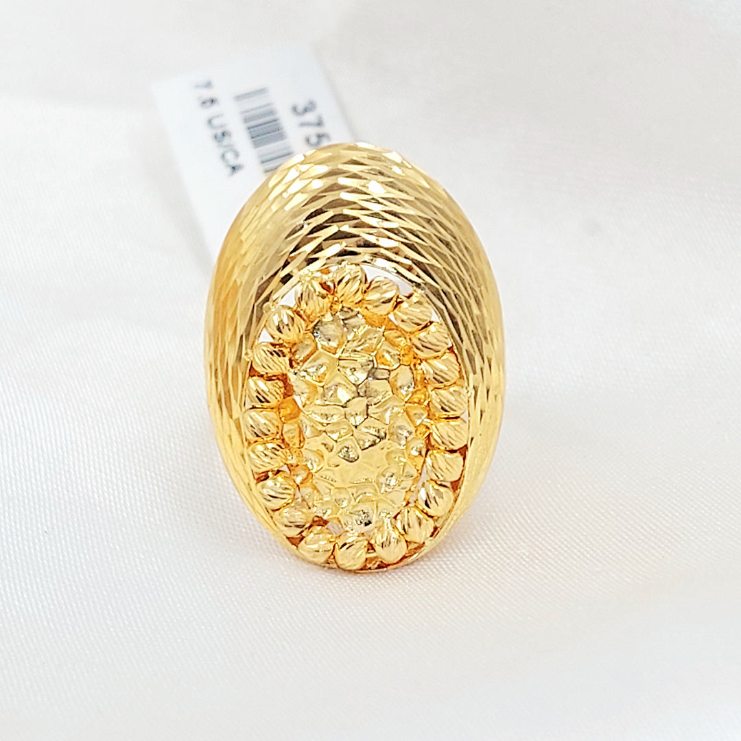 21K خاتم طابات نقش-مجوهرات الشيخ سعيد-Saeed Jewelry 