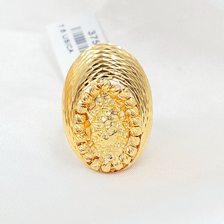 21K خاتم طابات نقش-مجوهرات الشيخ سعيد-Saeed Jewelry 
