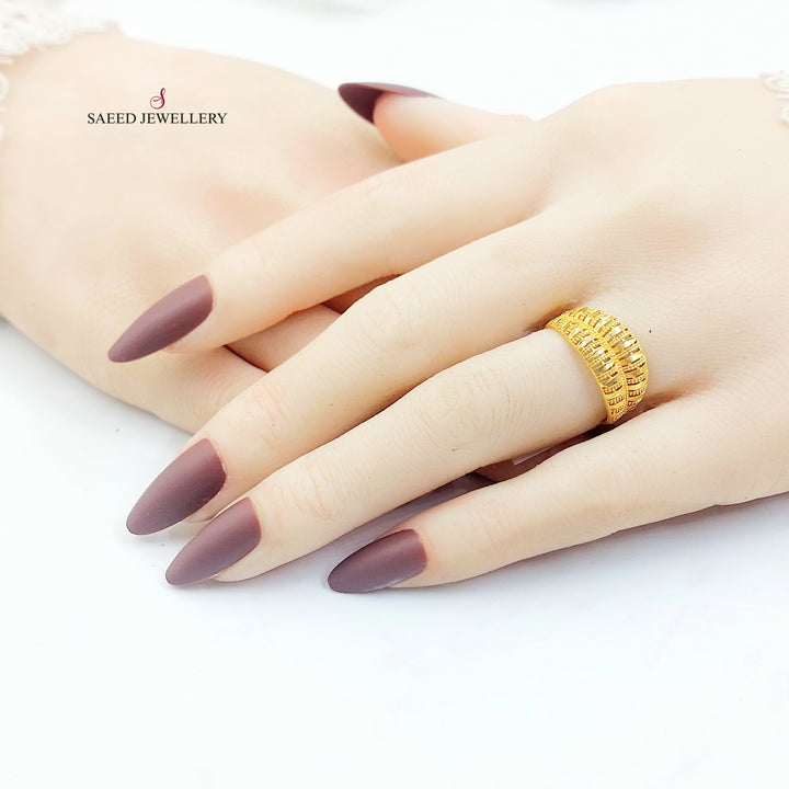 21K خاتم نقش-مجوهرات الشيخ سعيد-Saeed Jewelry 