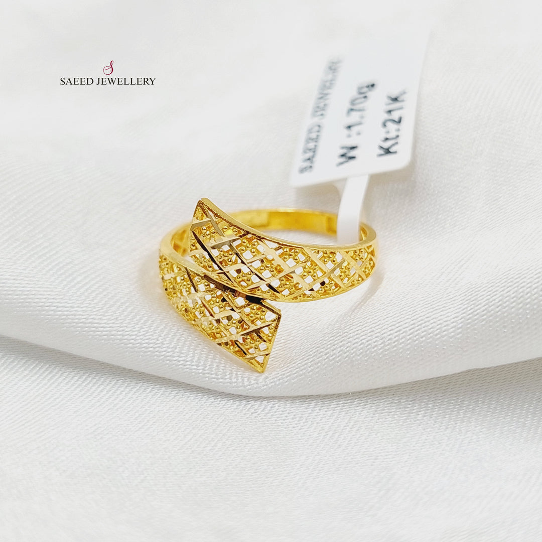 21K خاتم حزام نقش-مجوهرات الشيخ سعيد-Saeed Jewelry 