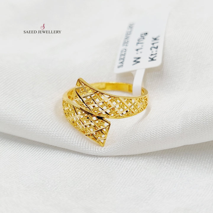 21K خاتم حزام نقش-مجوهرات الشيخ سعيد-Saeed Jewelry 