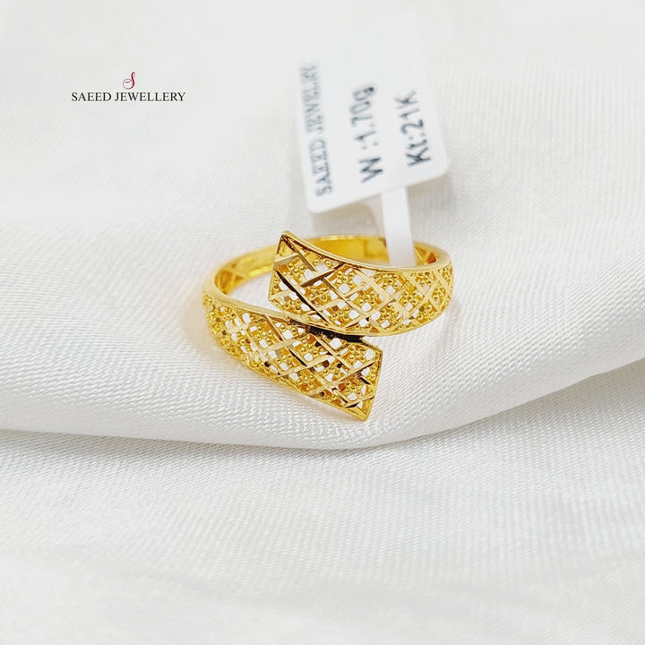 21K خاتم حزام نقش-مجوهرات الشيخ سعيد-Saeed Jewelry 