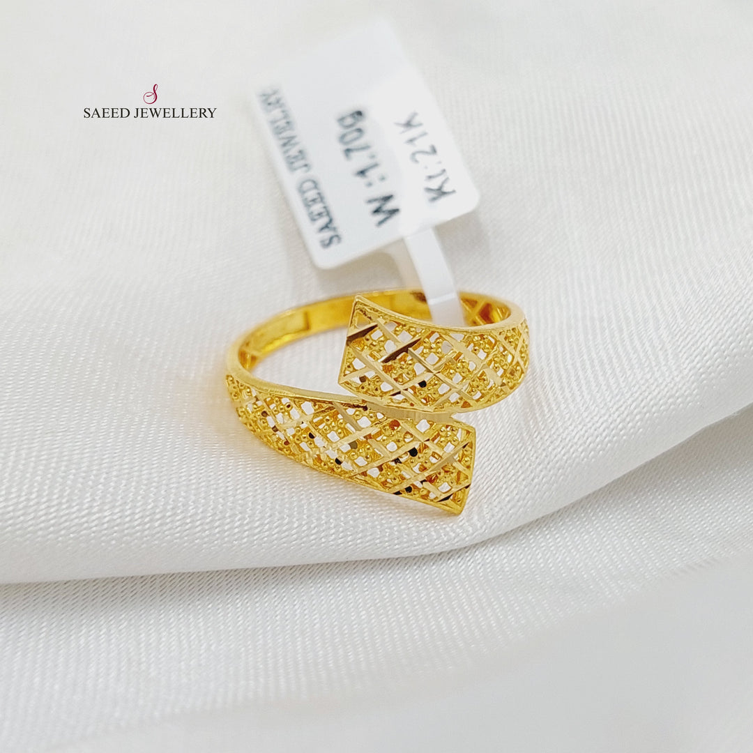 21K خاتم حزام نقش-مجوهرات الشيخ سعيد-Saeed Jewelry 
