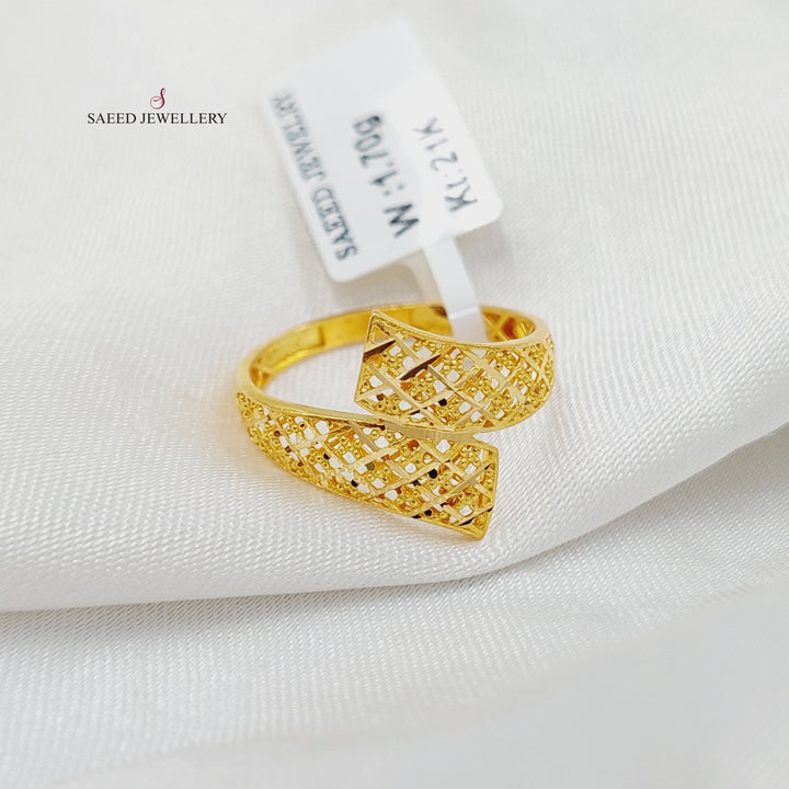 21K خاتم حزام نقش-مجوهرات الشيخ سعيد-Saeed Jewelry 