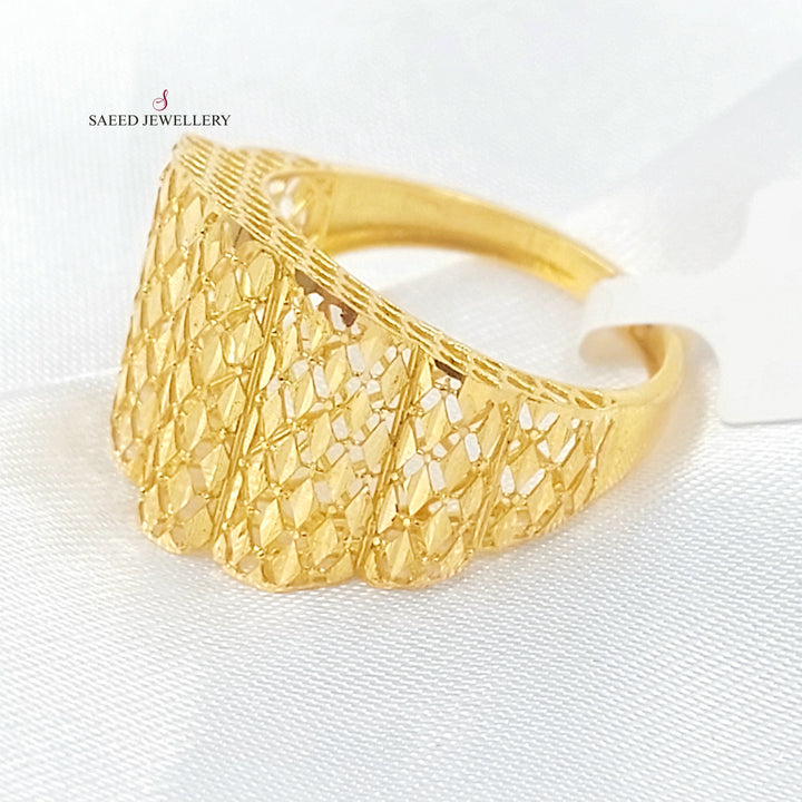 21K خاتم اكسترا نقش-مجوهرات الشيخ سعيد-Saeed Jewelry 