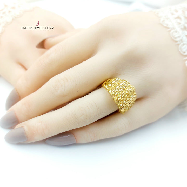 21K خاتم اكسترا نقش-مجوهرات الشيخ سعيد-Saeed Jewelry 