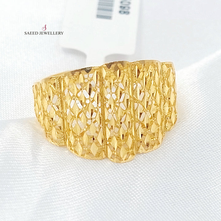 21K خاتم اكسترا نقش-مجوهرات الشيخ سعيد-Saeed Jewelry 