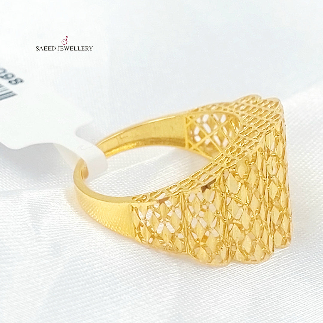 21K خاتم اكسترا نقش-مجوهرات الشيخ سعيد-Saeed Jewelry 