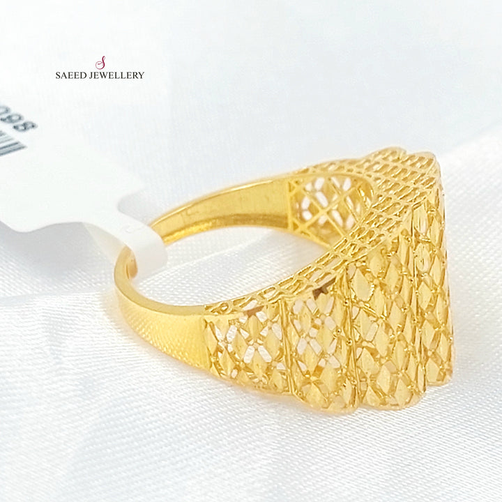 21K خاتم اكسترا نقش-مجوهرات الشيخ سعيد-Saeed Jewelry 