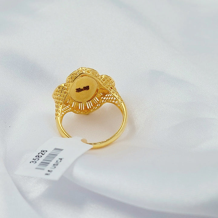 21K خاتم اونصه نقش-مجوهرات الشيخ سعيد-Saeed Jewelry 