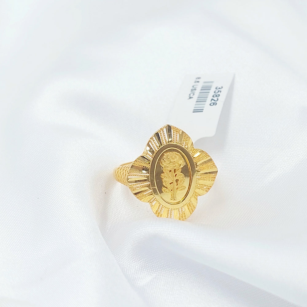 21K خاتم اونصه نقش-مجوهرات الشيخ سعيد-Saeed Jewelry 