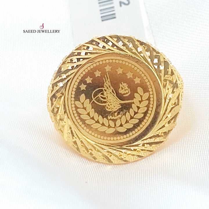21K خاتم رشادي نقش-مجوهرات الشيخ سعيد-Saeed Jewelry 