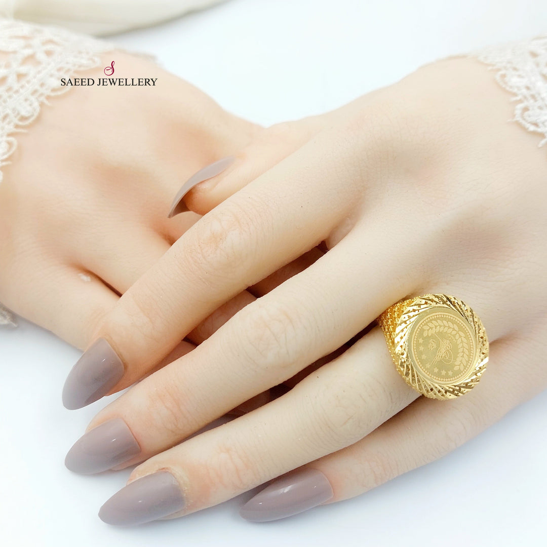 21K خاتم رشادي نقش-مجوهرات الشيخ سعيد-Saeed Jewelry 