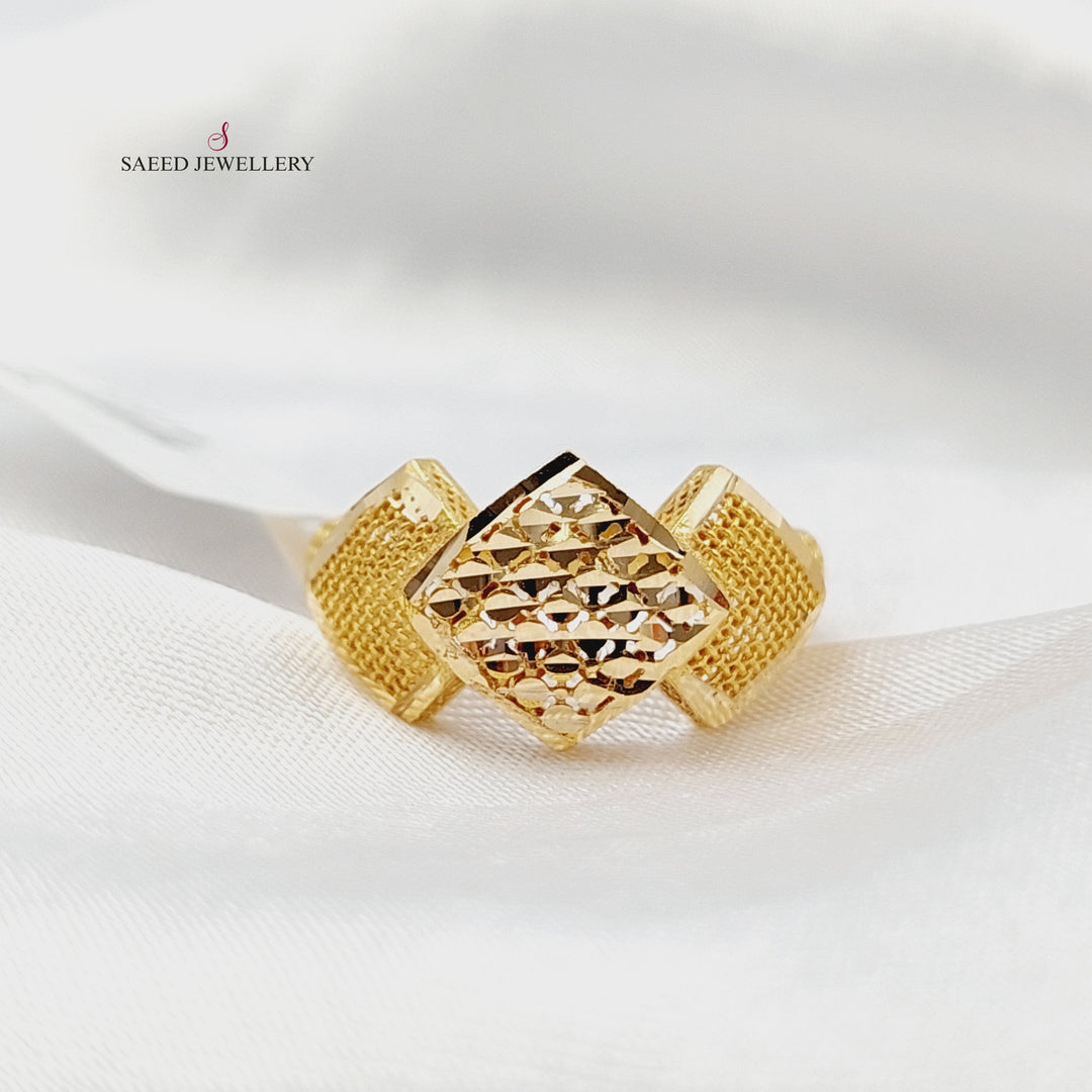 21K خاتم معين نقش-مجوهرات الشيخ سعيد-Saeed Jewelry 