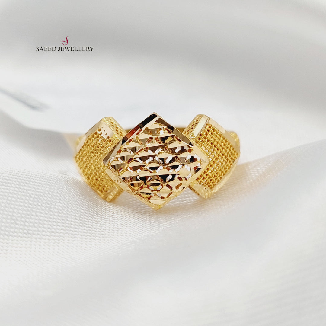 21K خاتم معين نقش-مجوهرات الشيخ سعيد-Saeed Jewelry 