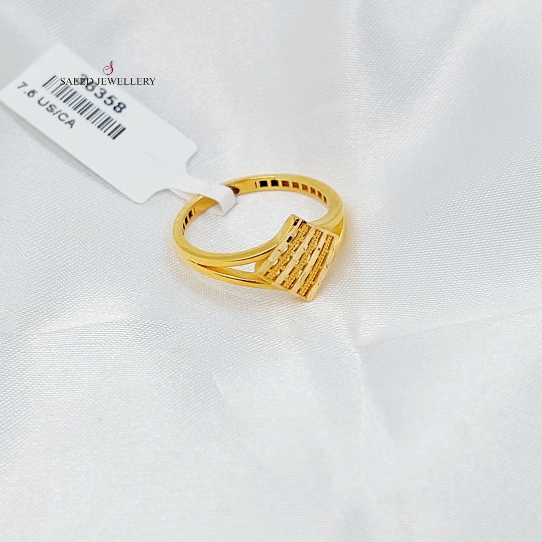 21K خاتم معين نقش-مجوهرات الشيخ سعيد-Saeed Jewelry 