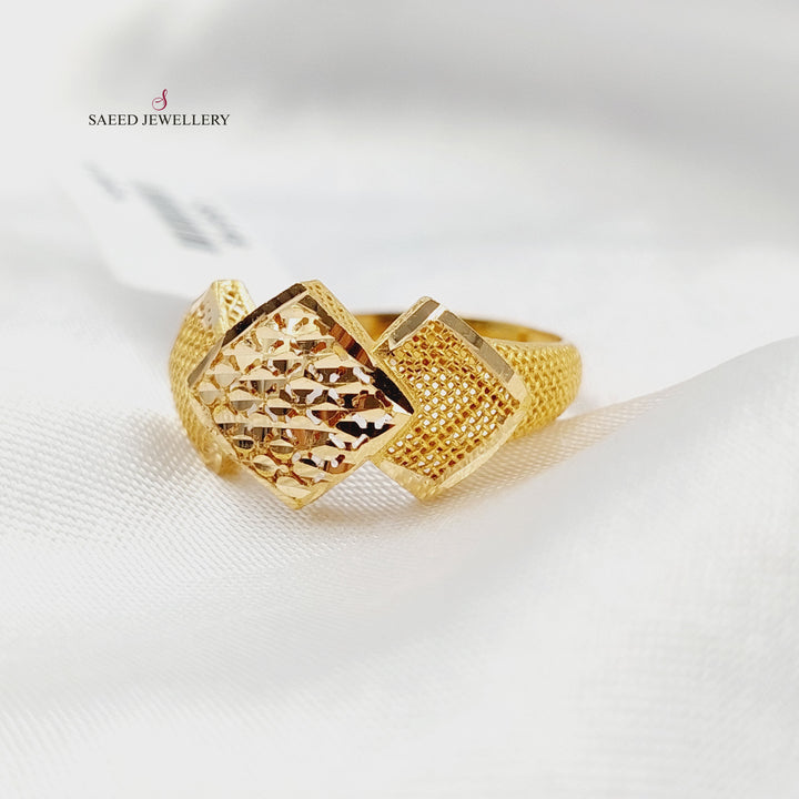 21K خاتم معين نقش-مجوهرات الشيخ سعيد-Saeed Jewelry 