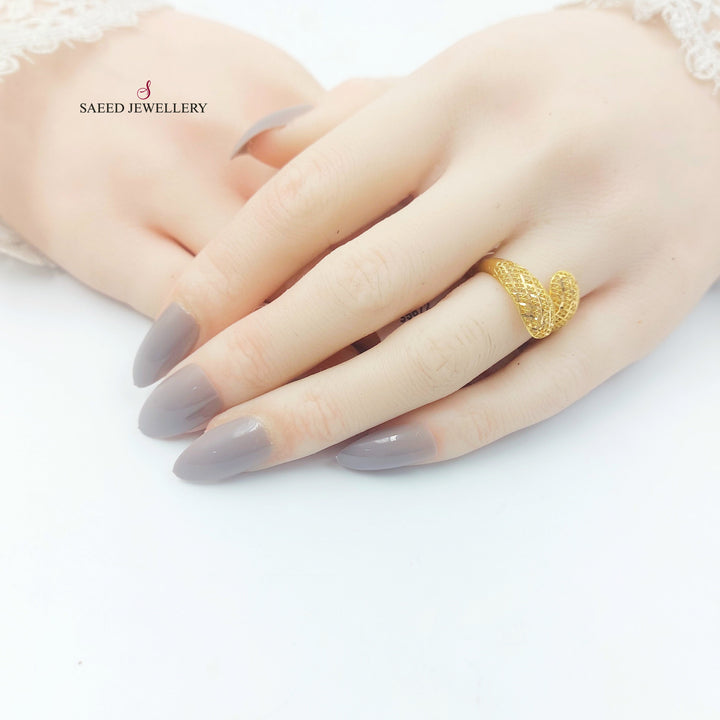 21K خاتم نقش-مجوهرات الشيخ سعيد-Saeed Jewelry 