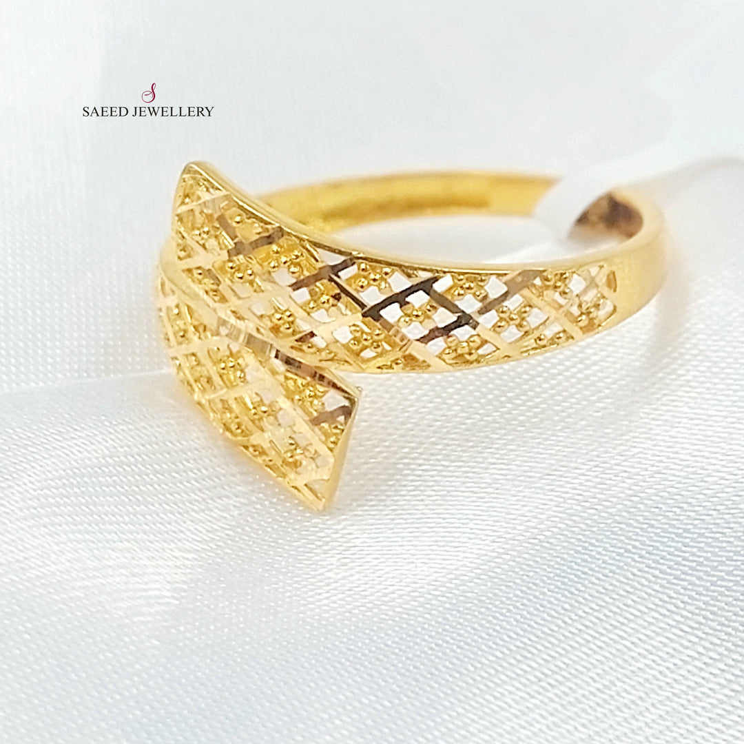 21K خاتم نقش-مجوهرات الشيخ سعيد-Saeed Jewelry 