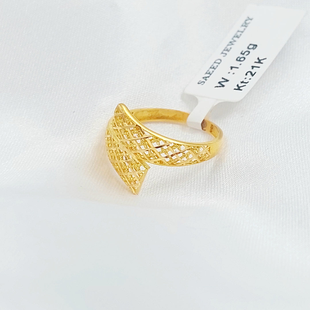 21K خاتم نقش-مجوهرات الشيخ سعيد-Saeed Jewelry 