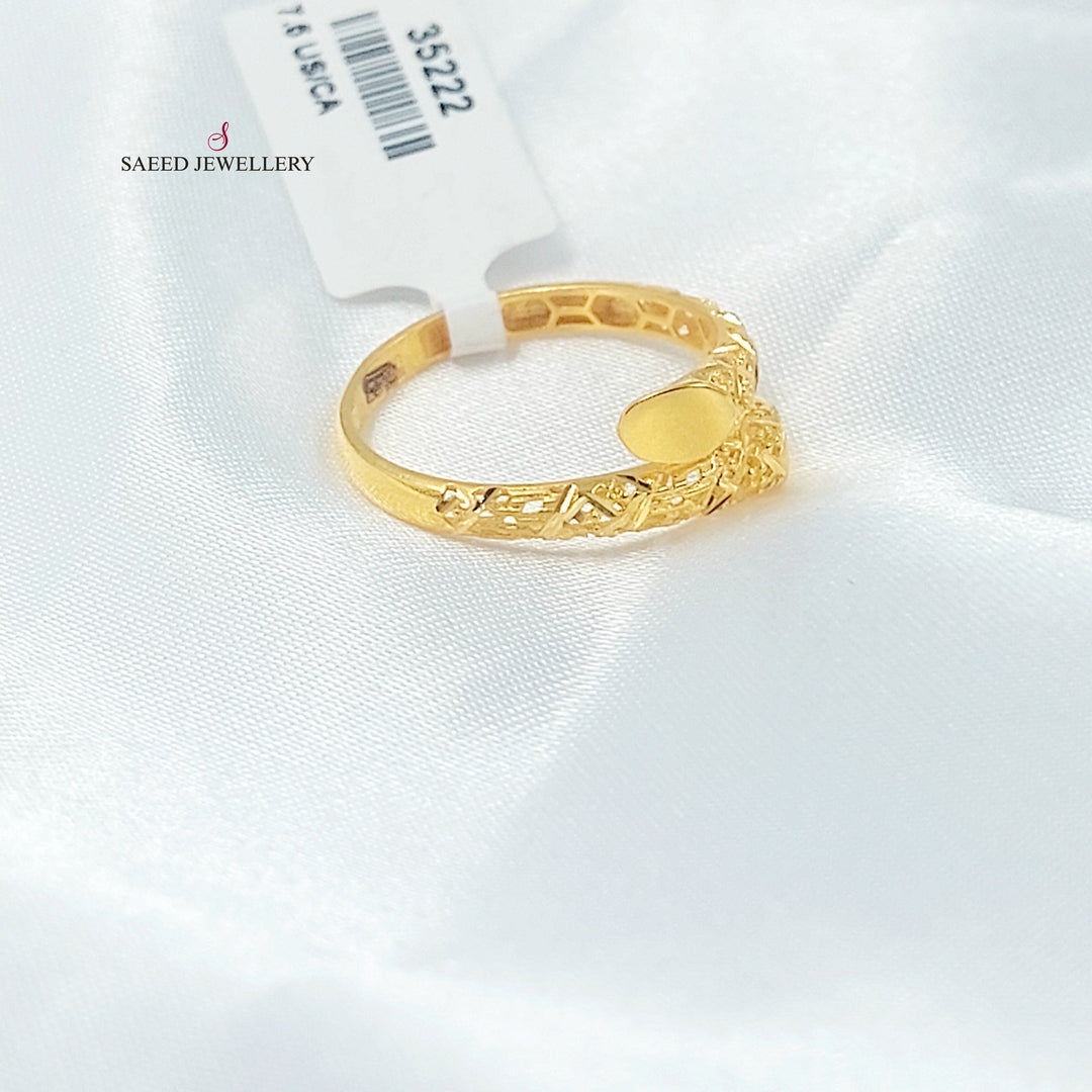 21K خاتم نقش-مجوهرات الشيخ سعيد-Saeed Jewelry 