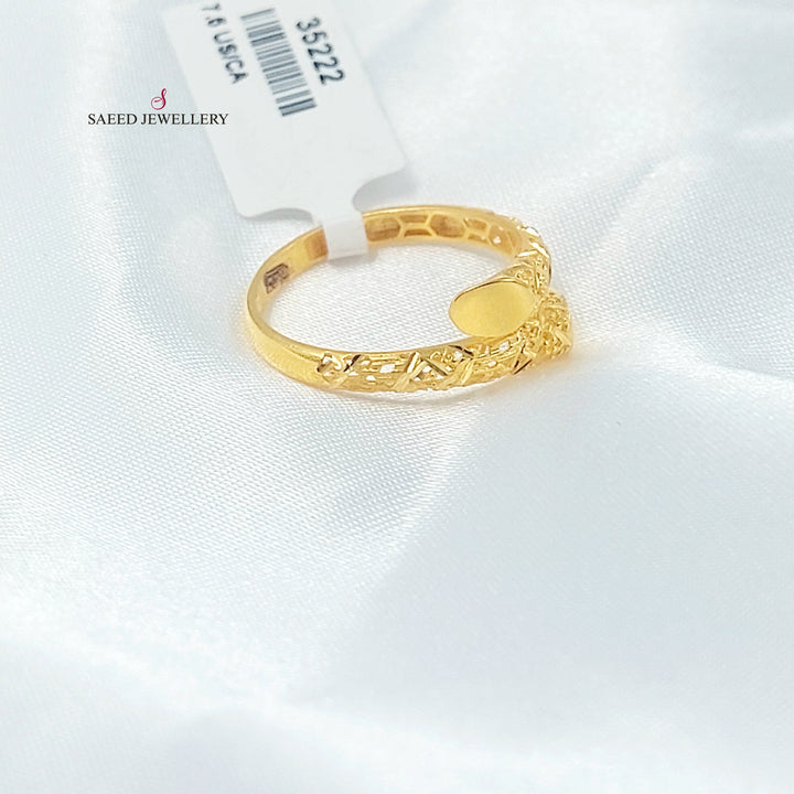 21K خاتم نقش-مجوهرات الشيخ سعيد-Saeed Jewelry 