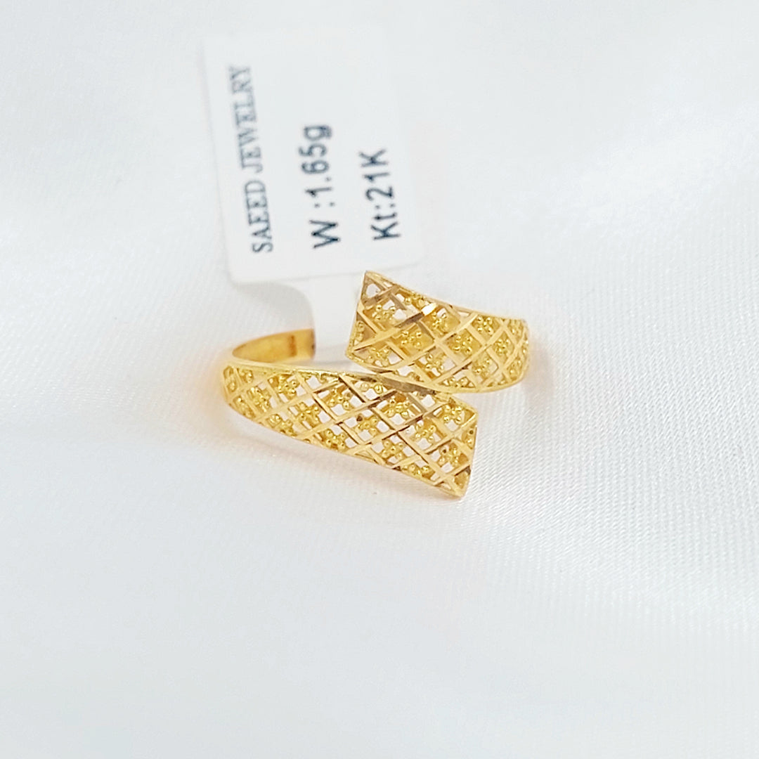 21K خاتم نقش-مجوهرات الشيخ سعيد-Saeed Jewelry 