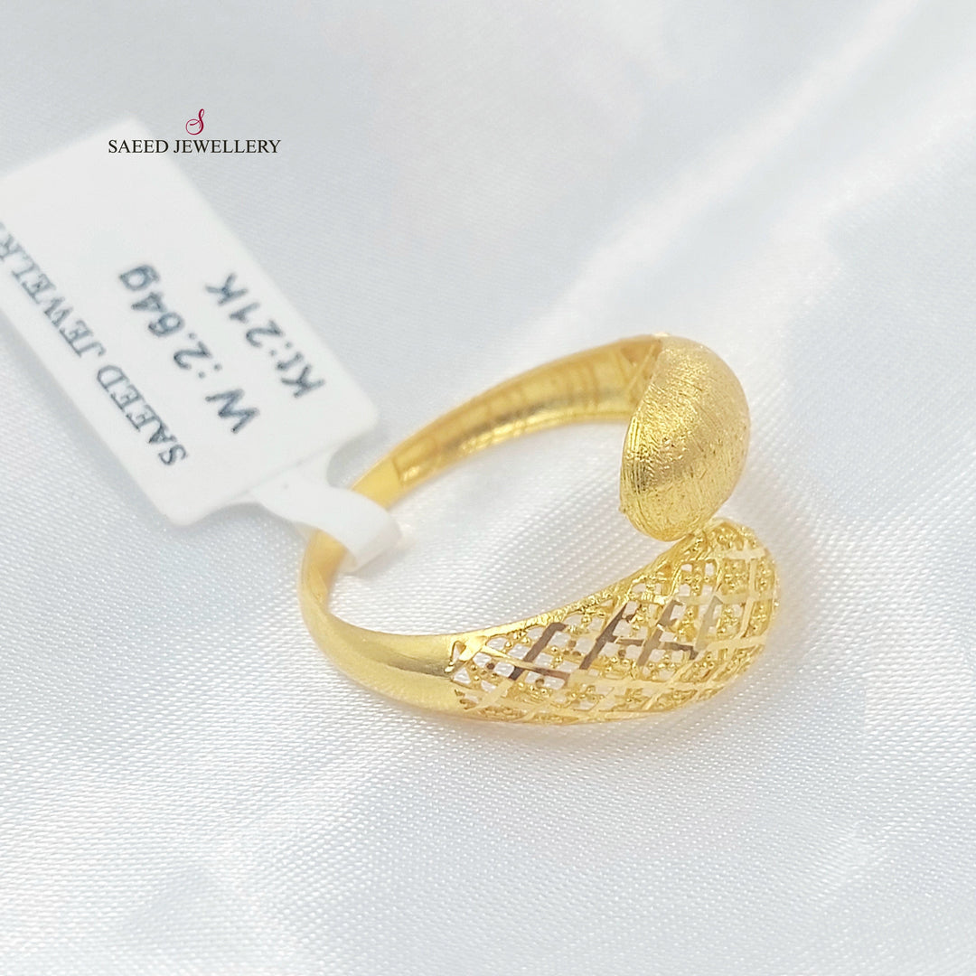 21K خاتم نقش-مجوهرات الشيخ سعيد-Saeed Jewelry 