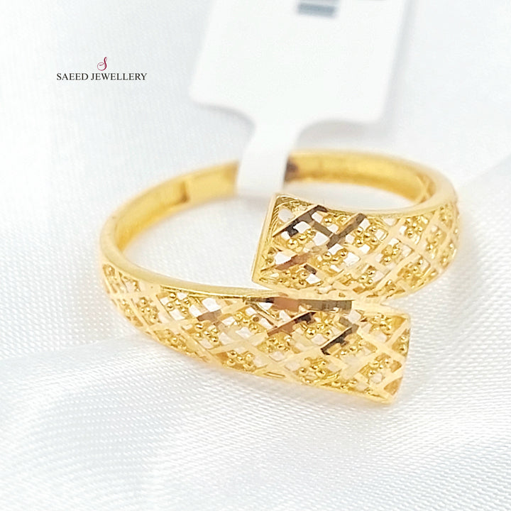 21K خاتم نقش-مجوهرات الشيخ سعيد-Saeed Jewelry 