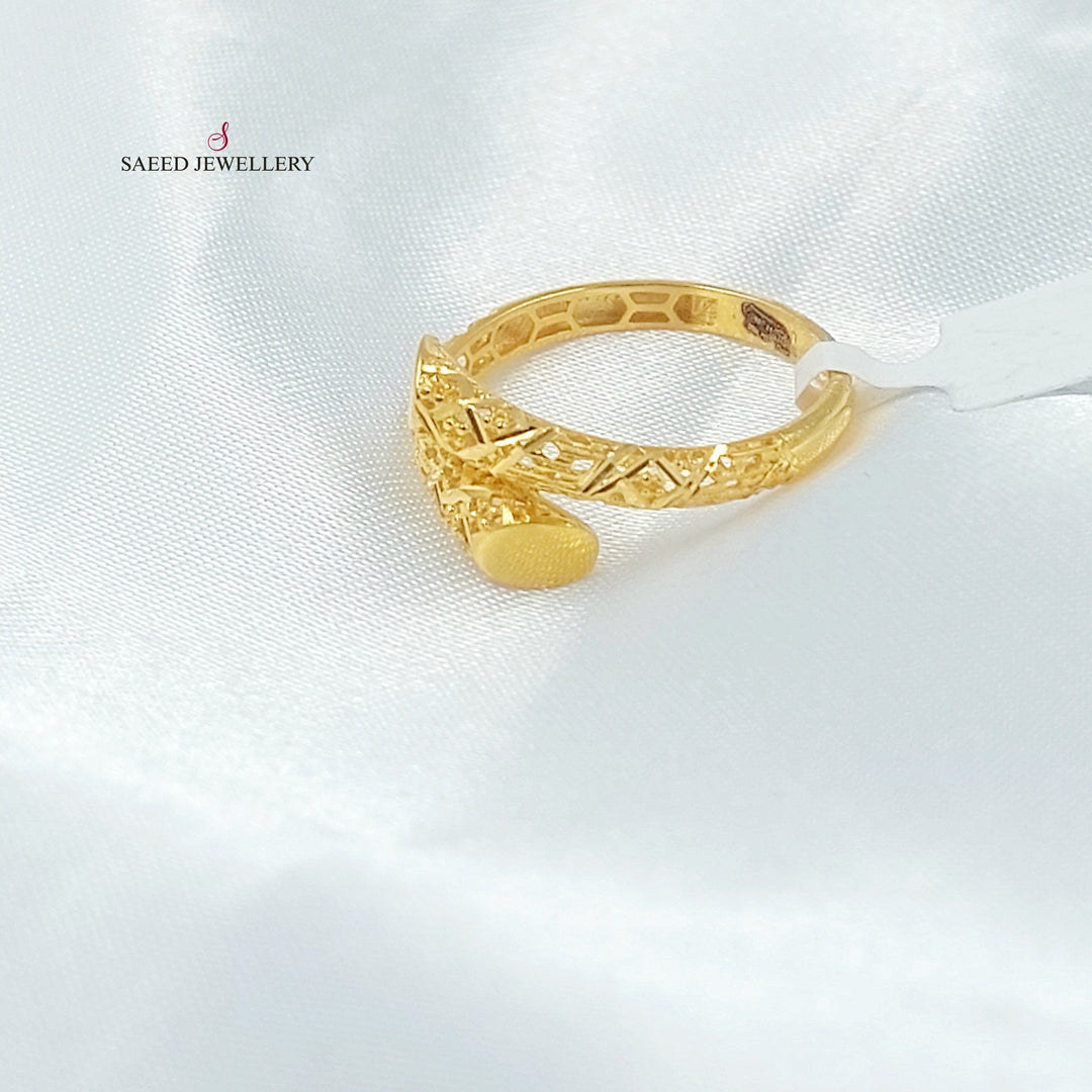 21K خاتم نقش-مجوهرات الشيخ سعيد-Saeed Jewelry 