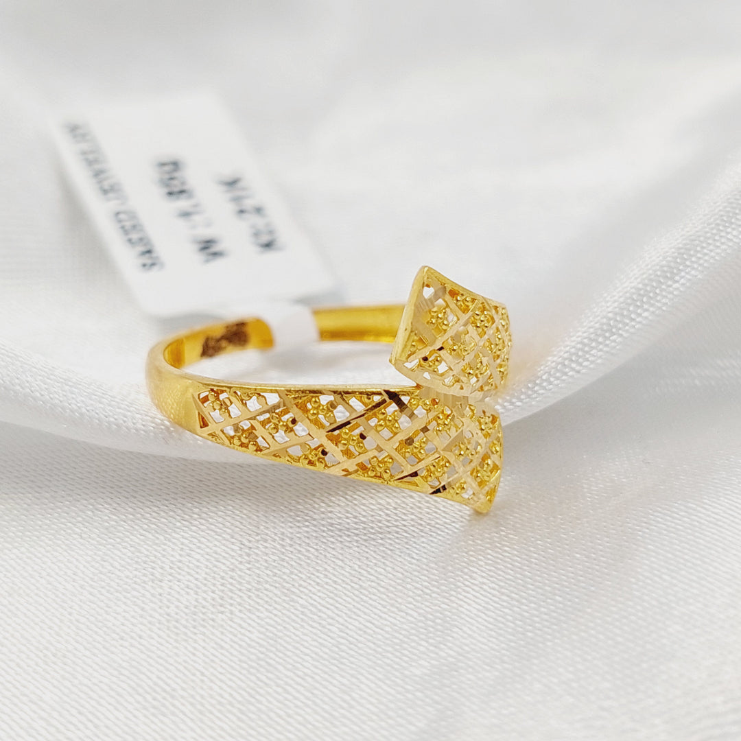 21K خاتم نقش-مجوهرات الشيخ سعيد-Saeed Jewelry 