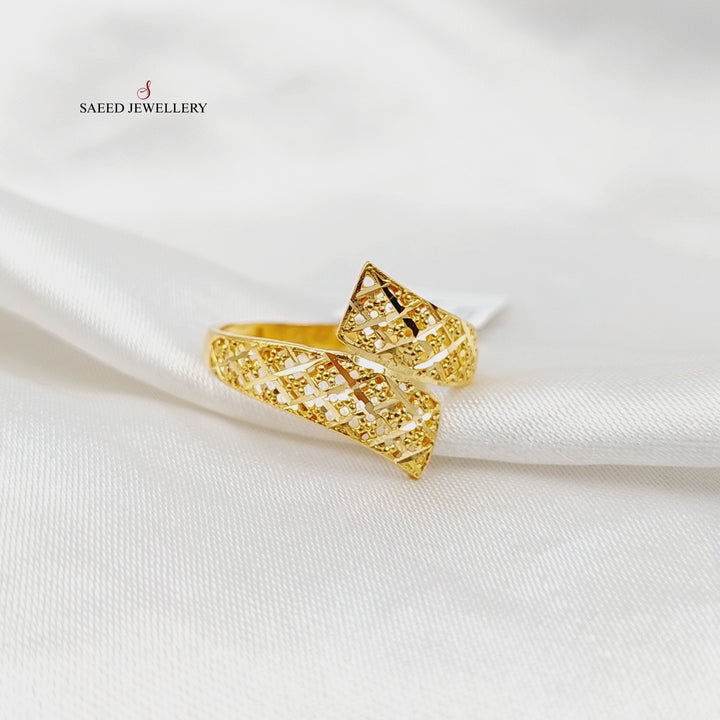 21K خاتم نقش-مجوهرات الشيخ سعيد-Saeed Jewelry 