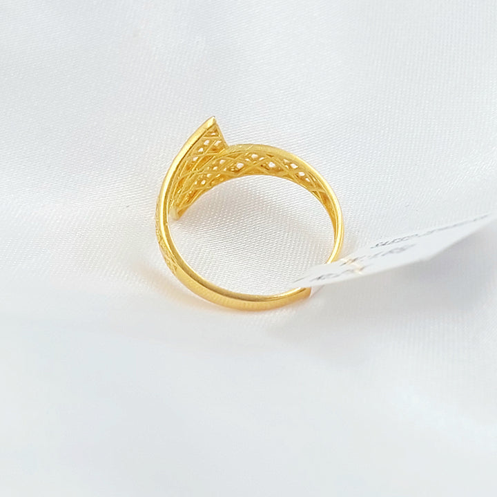 21K خاتم نقش-مجوهرات الشيخ سعيد-Saeed Jewelry 