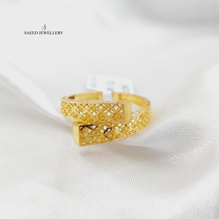 21K خاتم نقش-مجوهرات الشيخ سعيد-Saeed Jewelry 