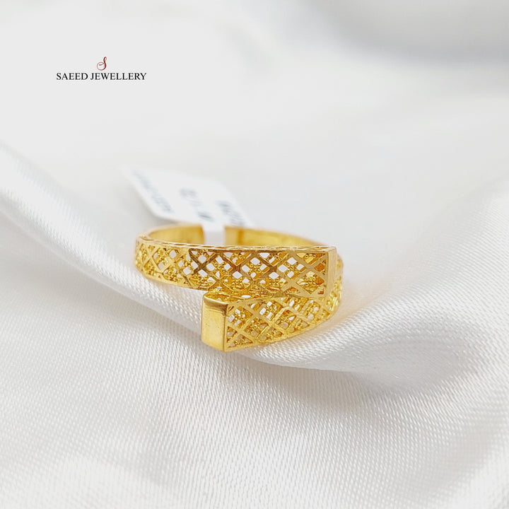21K خاتم نقش-مجوهرات الشيخ سعيد-Saeed Jewelry 
