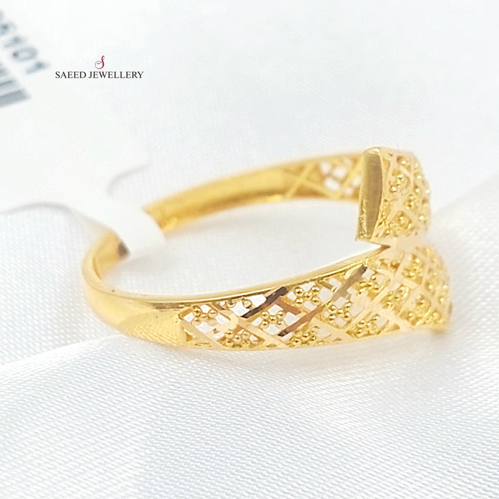 21K خاتم نقش-مجوهرات الشيخ سعيد-Saeed Jewelry 