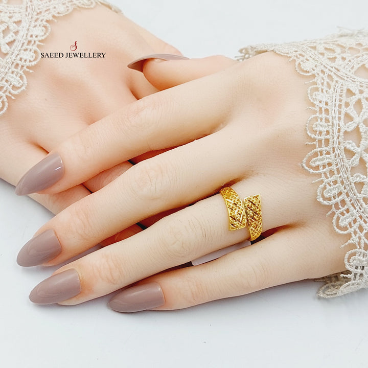 21K خاتم نقش-مجوهرات الشيخ سعيد-Saeed Jewelry 