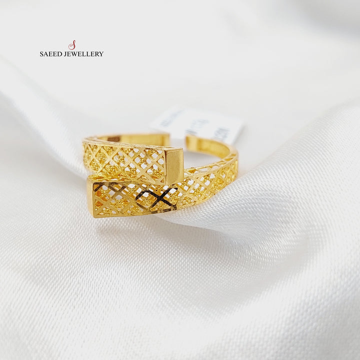 21K خاتم نقش-مجوهرات الشيخ سعيد-Saeed Jewelry 
